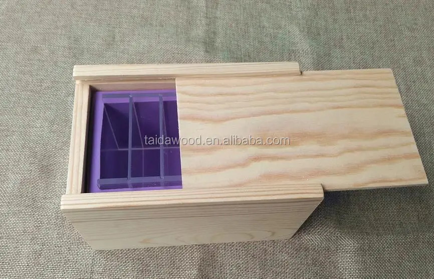 Family bathroom storage tray pine soap box with sliding cover