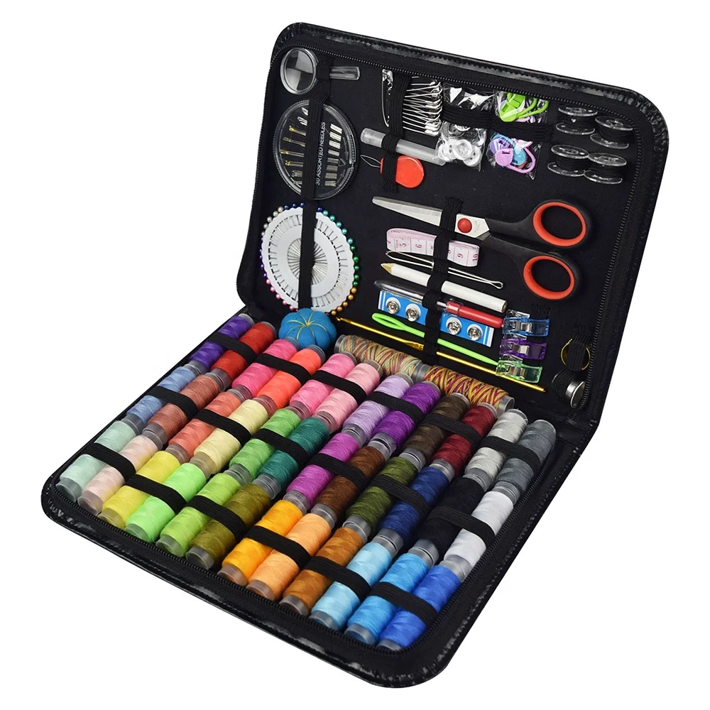 183pcs sewing kit accessories made by sewing  machine,Including scissors, thread, tape measure, needle, etc.