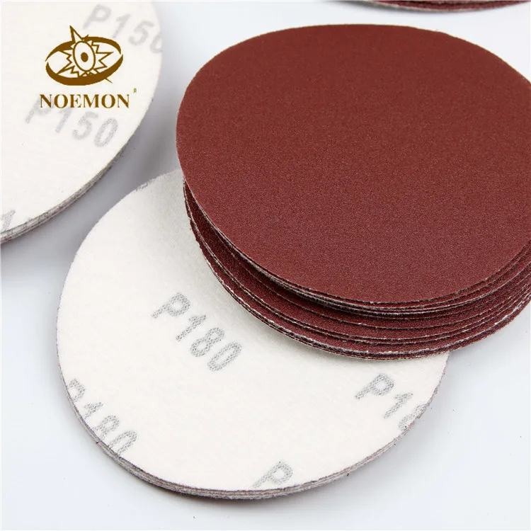 Round 5 inch grit 60 Aluminium Oxide abrasive sanding disc for grinding and polishing