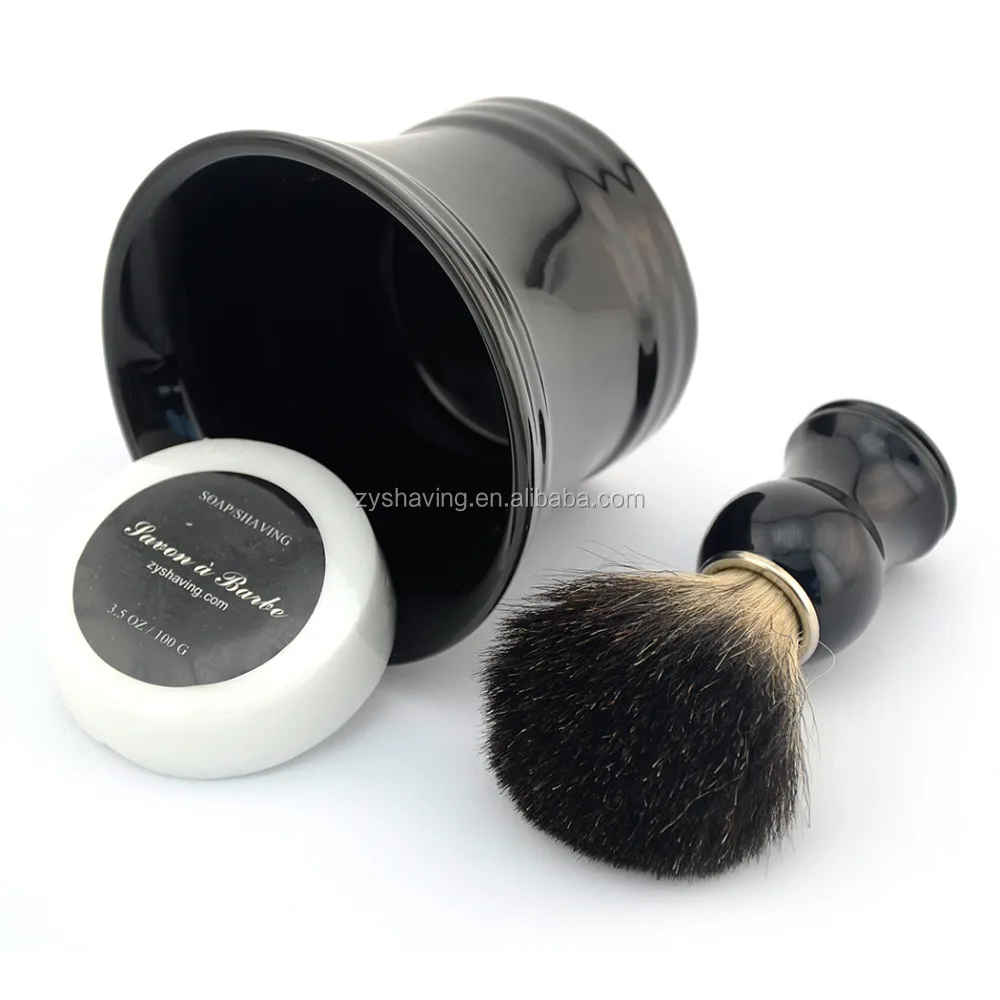 ZY Ceramic Mug Bowl Shaving Soap Badger Hair Brush Set Best Luxury Shaving Cream for use with your favorite Shave Soap