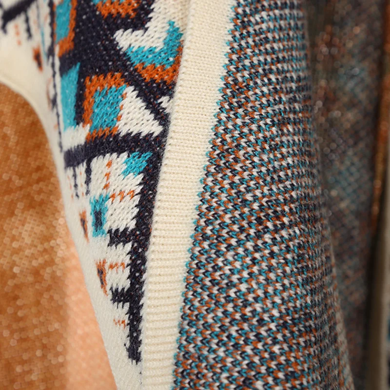 Оптовая продажа, вязаное зимнее пончо для женщин