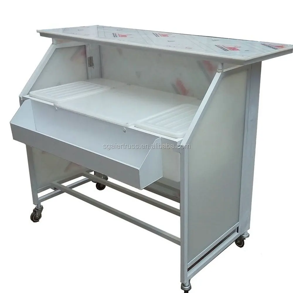 Sgaier LED Lighted Portable Bar on Wheels