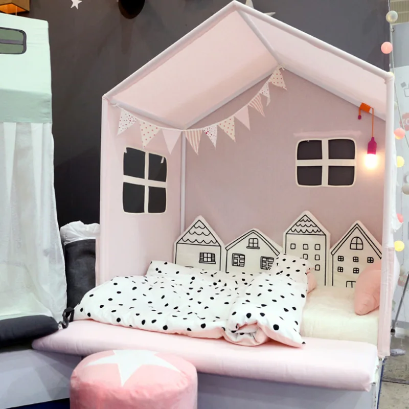4pcs Baby Bed Bumper Little House Pattern Crib Protection Infant Cot Newborn Bedding Cute Kid Bed Fence Cotton Combination House