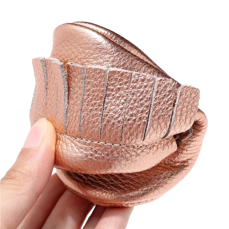 
Newborn Genuine Leather Baby Shoes Floral Prints Friange Moccasins Shoes First Walkers 0-24M 