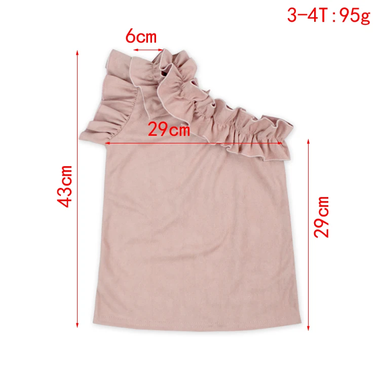 Latest New Style Girls Shirt Kids One Shoulder Ruffle Top Girls Boutique Clothing
