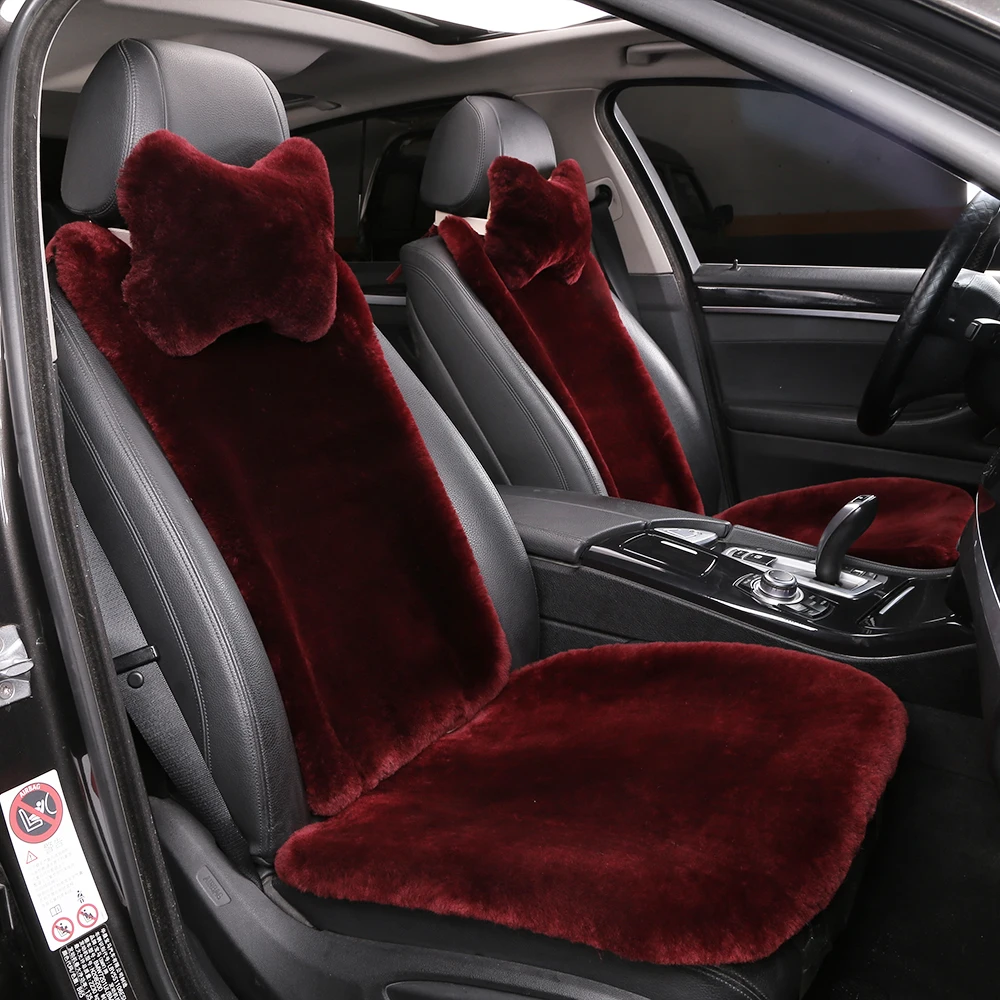 Universal Car Seat Cover Leather for Auto Sheepskin Accessories