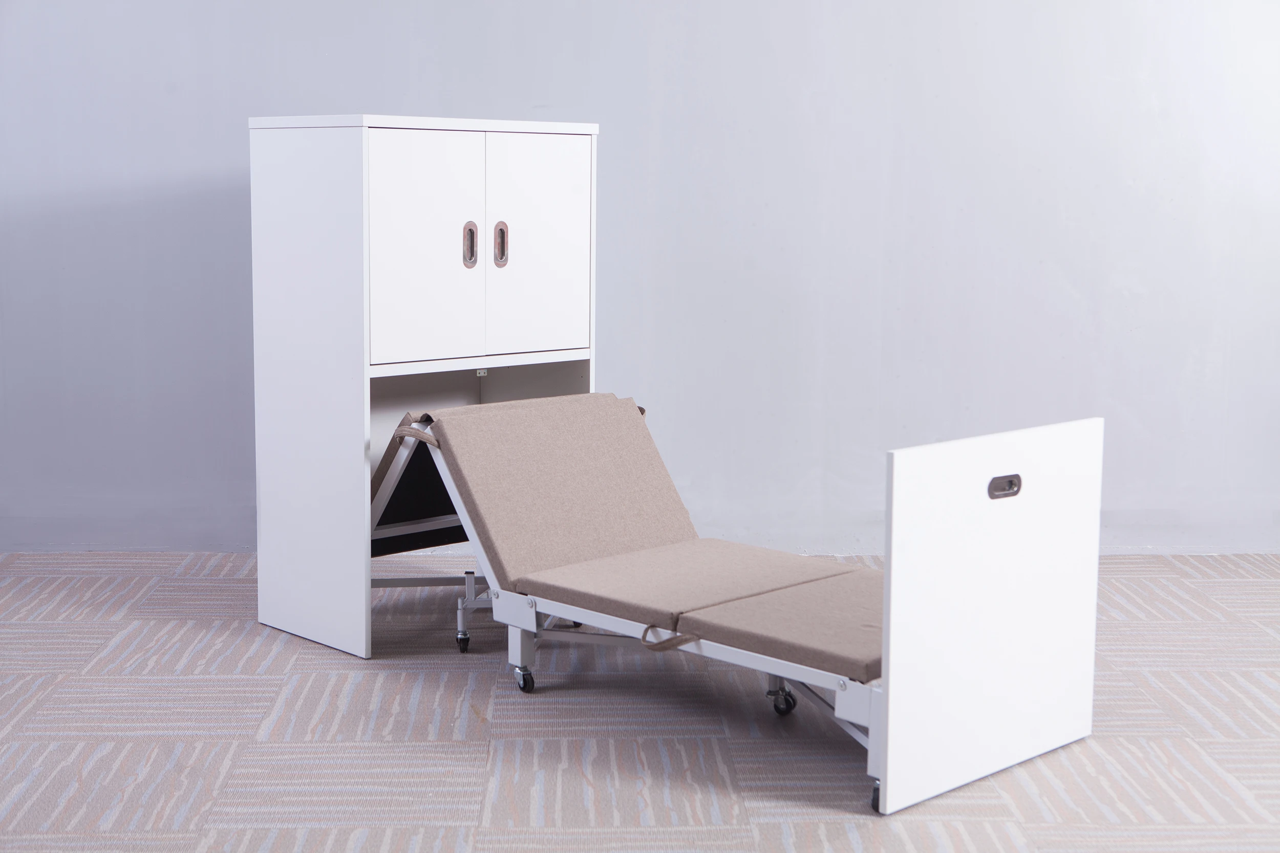 Multifunction Hidden cabinet folding bed save apace meteal folding bed with mattress