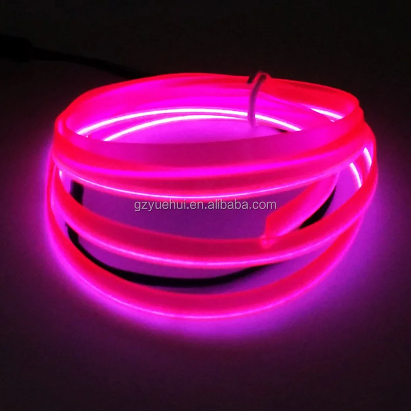 3Meter 2.3mm-Skirt Purple With 5V USB Driver Flexible EL Wire Glow Neon Led Thread Neon Tube Rope Light For Car Party Decoration