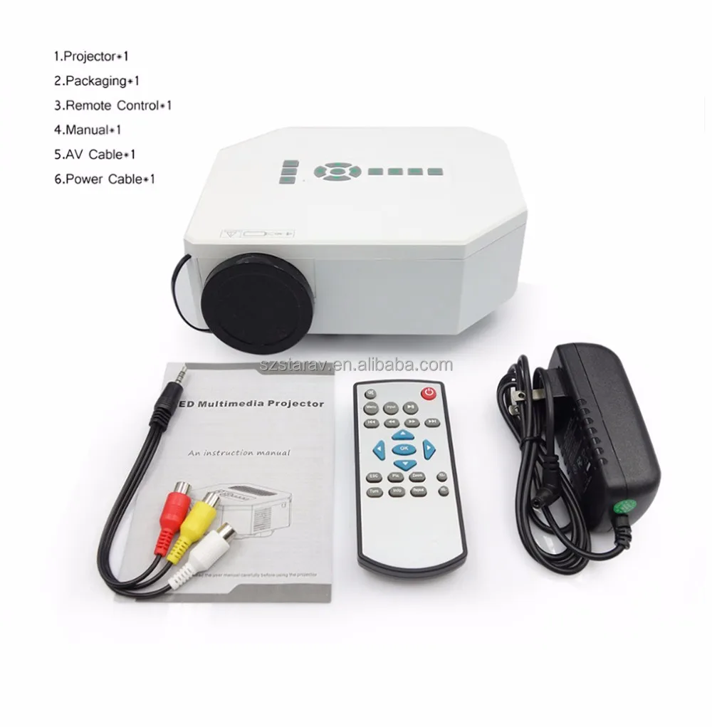 Мини видеопроектор привело портативный проектор 12 В питания proyector UC30