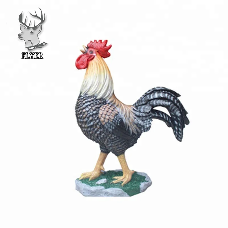 Custom Fiberglass Statue Large polyresin chicken rooster statue animal resin sculpture for sale