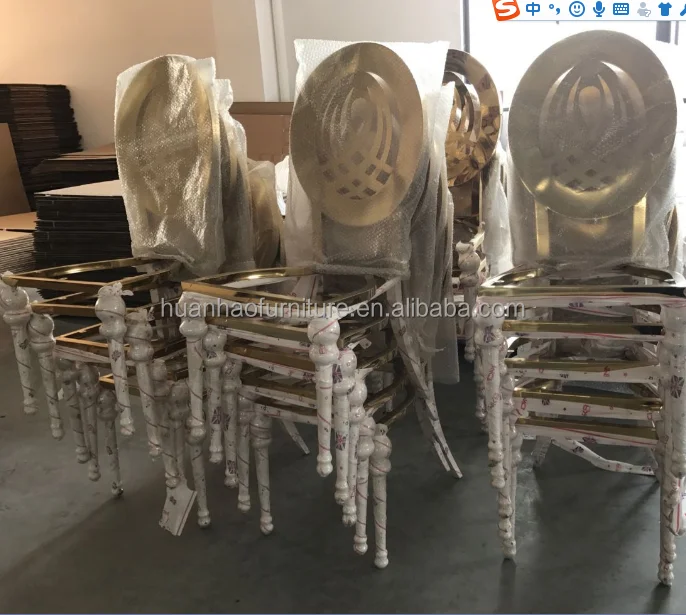 cheap best gold metal stainless steel ghost chairs for wedding reception