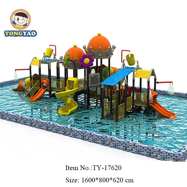 Commercial Outdoor Amusement Park Fiberglass Water Park With Slides For Kids Adults