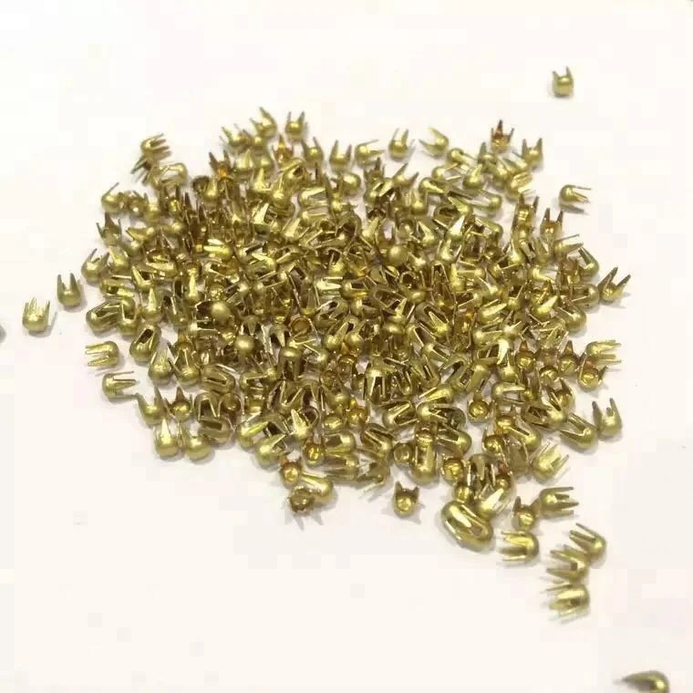 Best Price Attaching Machine ABS Plastic No Hole Pearl Rivet Studs 2.3mm Round Stainless Steel Four Claw