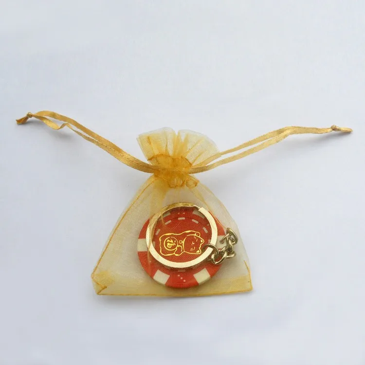 dice key chian with your logo on both side