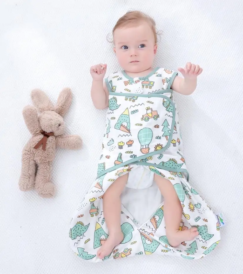 
Wholesale 40S muslin cotton zip up baby swaddle baby muslin swaddle blankets 