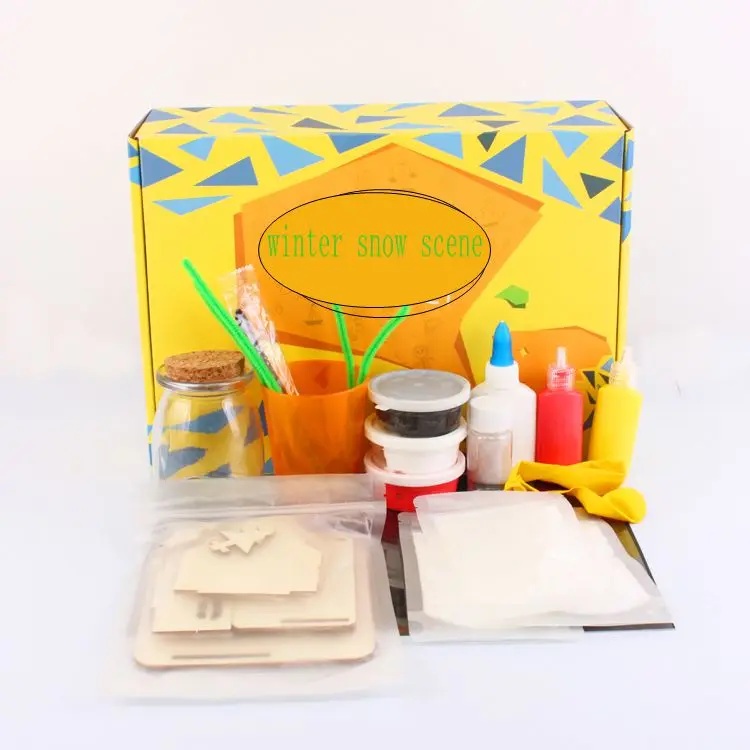 Diy Make Winter Scene Craft Kits White Light Winter Snow Scene Polyresin Christmas Village Houses Stem Toys