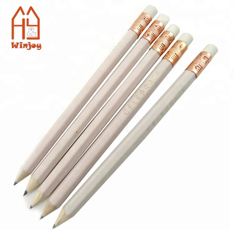 Рекламные Короткие HB гольфовые карандаши с ластиком, OEM Печатный Шестигранный Карандаш