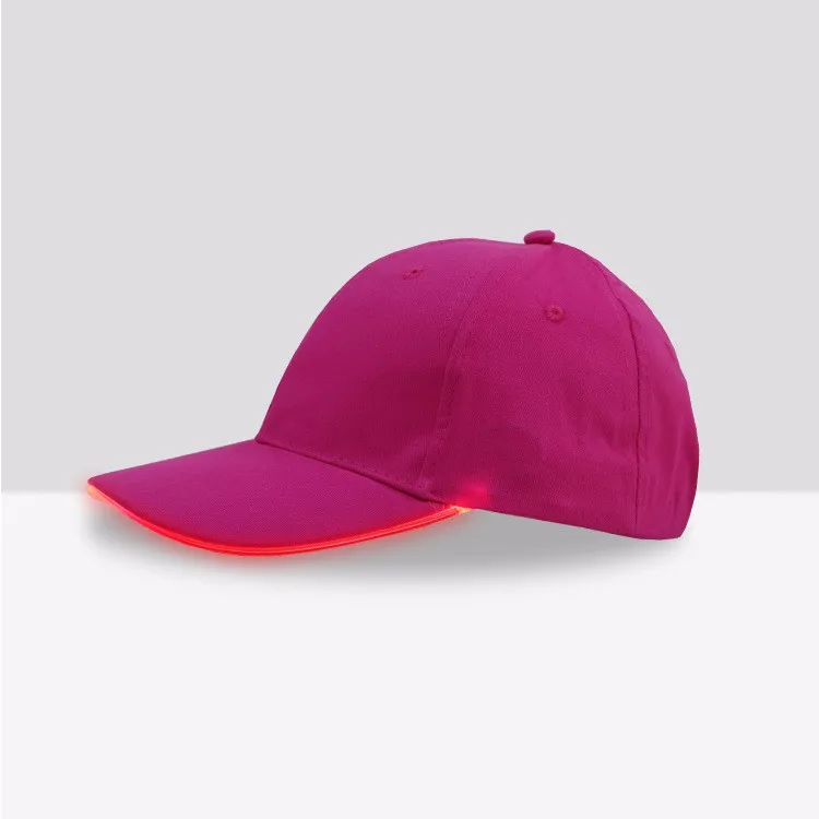 
jiangrun advertising high quality colorful flash 6 panel cotton twill led light baseball cap hat 