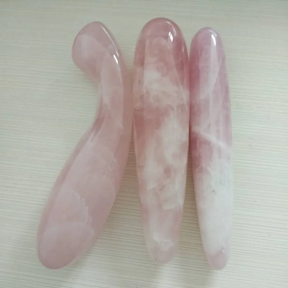 Yoni healing crystal dildo big rose quartz crystal massage wand stick
