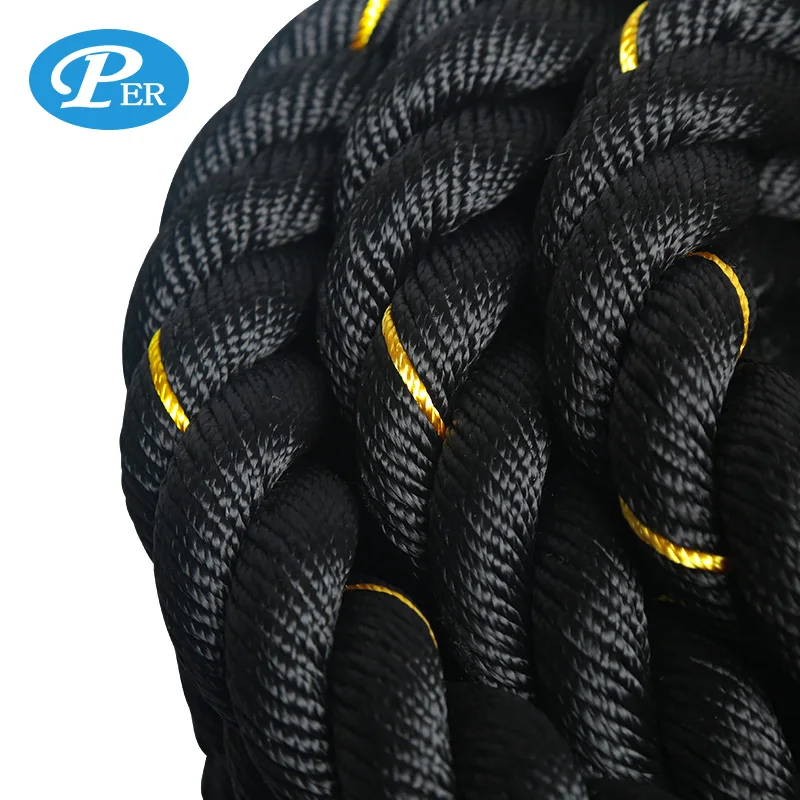 15 m gym cross fitness 3strand twist battle rope for sale