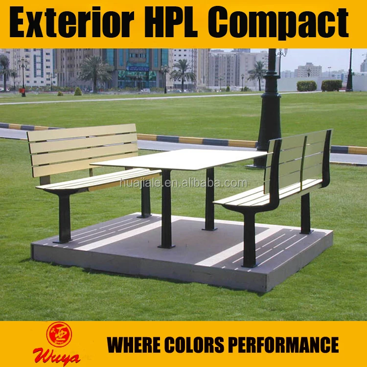 weatherproof 10mm 12mm exterior hpl table top for outdoor leisure furniture
