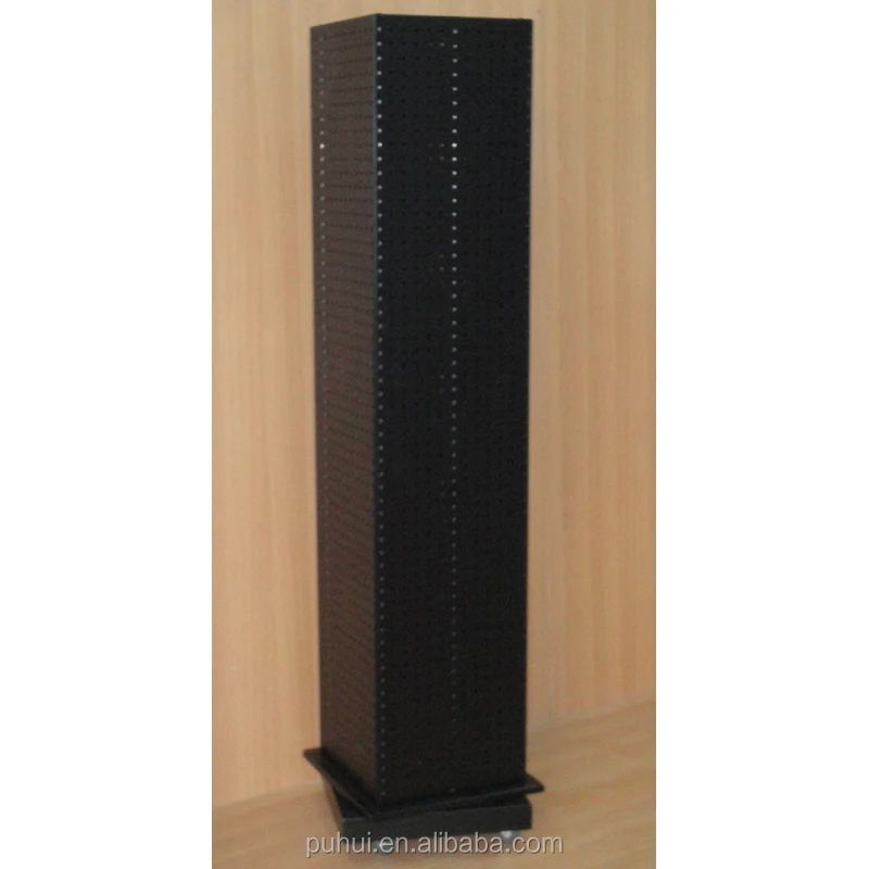 Custom Made Floor Standing  Steel Pegboard Fixture Retail Shop Products Hanging Swivel Metal Display  Rack for Stationery