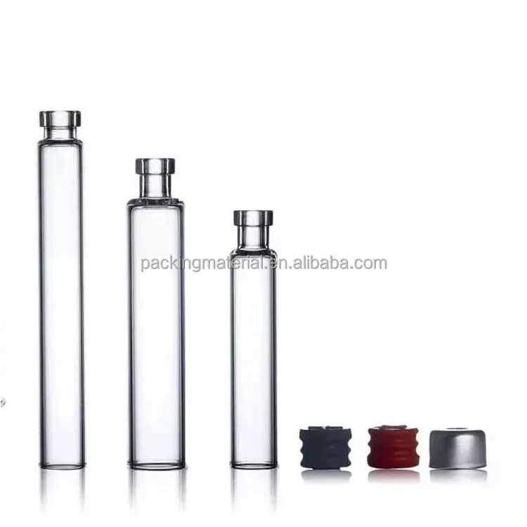 Dental Cartridge Vial High Borosilicate Clear Glass with Rubber Stopper and Aluminium Cap 1.8ml 3ml  4ml Double Cavity
