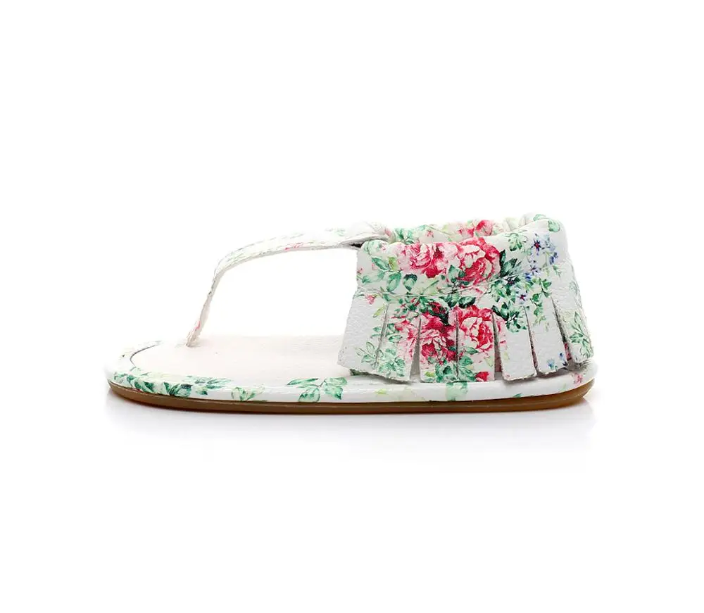 
Small floral Newborn baby pu leather Baby moccasins shoes Rubber sole girls boys sandals 0-24 M 