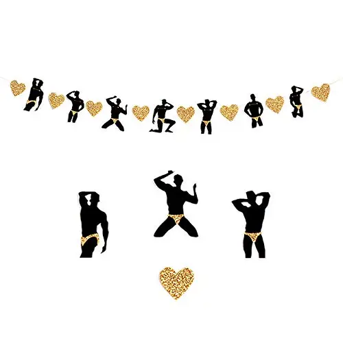 Umiss Gold Same Penis Forever Banner for Bachelorette Party Decorations Set, Hen Party Banner Sign and Bridal Shower Supplies