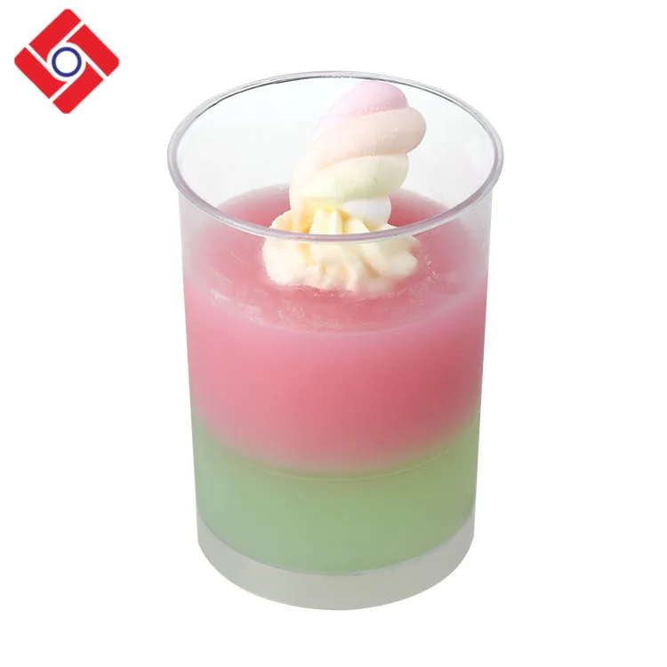 Disposable factory direct wholesale transparent raw material hard plastic dessert cup with lid