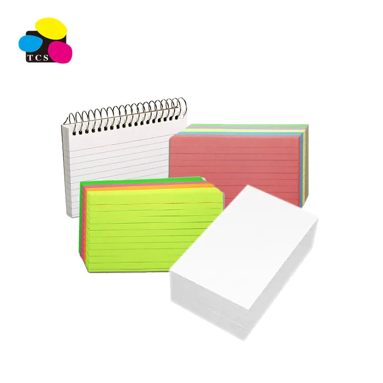 3x5 ,4x6, 5x8 paper rainbow neon pack  index review cards