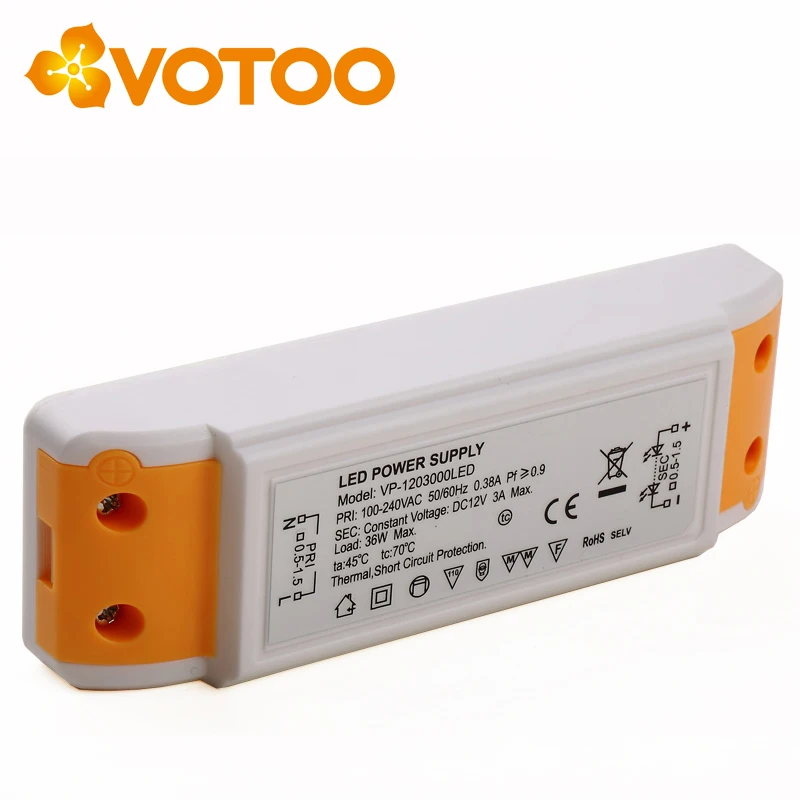 constant voltage 12v 24v Led power source 6w 12w 24w 33w 36w