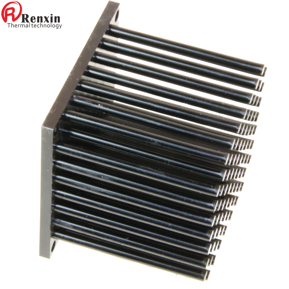 Square Heat Sinks Pin Fin Heatsink 50*50mm Black IP65 Round Tube Profile Anodized Aluminium Led Aluminum Rohs 81 Pieces 100 0.5