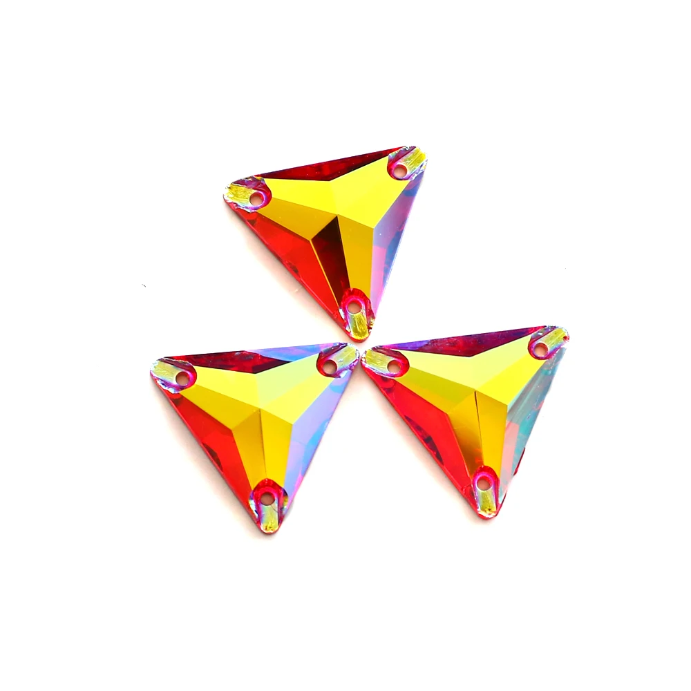 Cheap Price Triangle Sew On Stone Crystal AB Flat Back Rhinestone For Garment Component