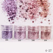 1 10 ml roxo brilhante prego Glitter pó Hexagon forma prego pó poeira dicas Nail Art decoração 18756