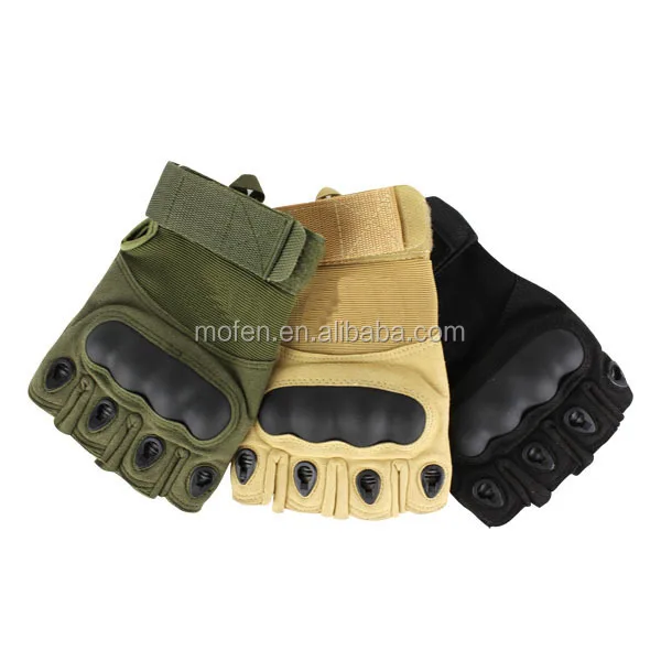 2021 Black Tan Olive Green Half Finger Tactical Gloves