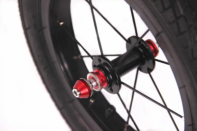 12 inch Hot Sale CNC Machined 12H Hub Alloy Rim 14G Steel Spoke Balance Bike Wheelset