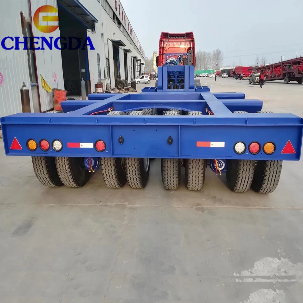 60T 80T 100T Multi axles Lowbed low boy removable gooseneck trailer