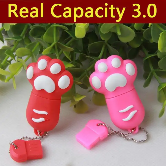HOT Cartoon Cute 5Style Cat Claw 64GB 8GB 16GB 32GB USB Flash Drive 3 0 External