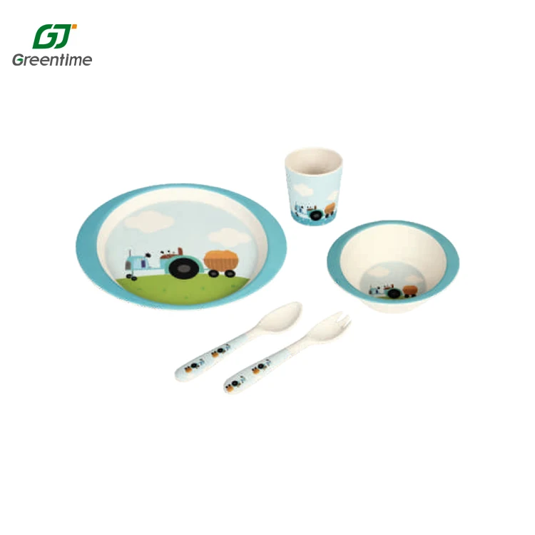 Kids Bowl Sub Salad Plate Plastic Tableware Cartoon Lunch Tray Dinnerware Set Food Tray Pla Bamboo Kids Plate For Kids