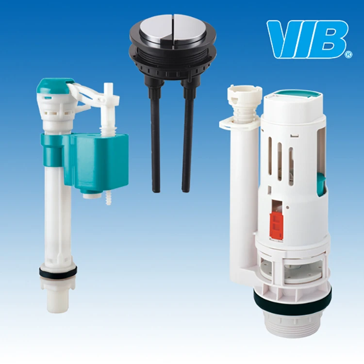 
Accessories for toilet tank with flush valve and fill valve and gasket and bolts 