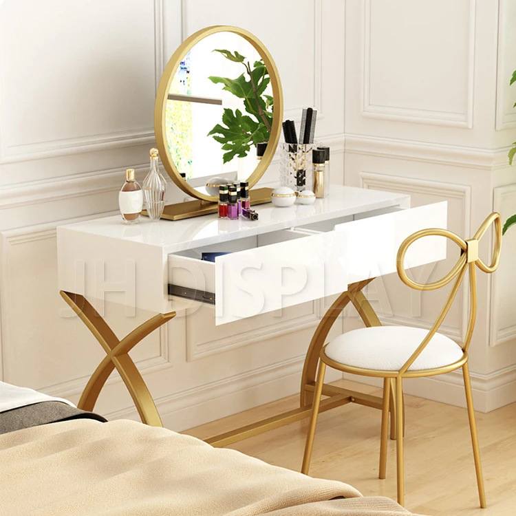 
Custom Modern Minimalist Gold Vanity Dressing Table For Girl 