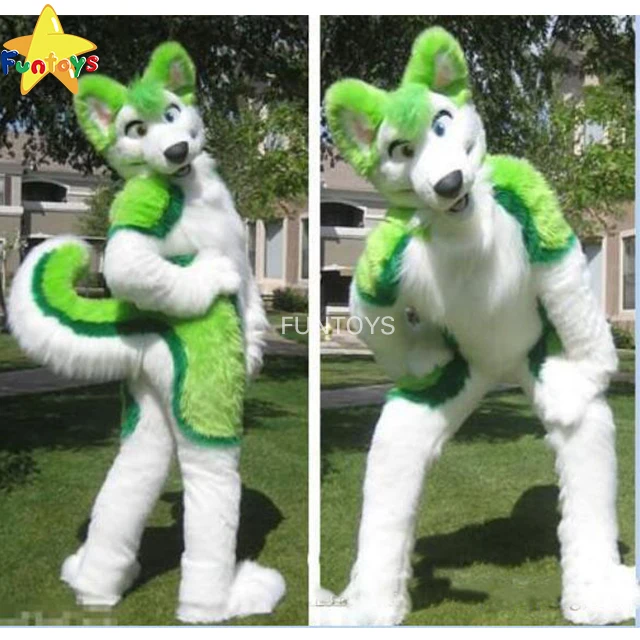 Funtoys CE Green Husky Fursuit Mascot Costume Plush For Adult