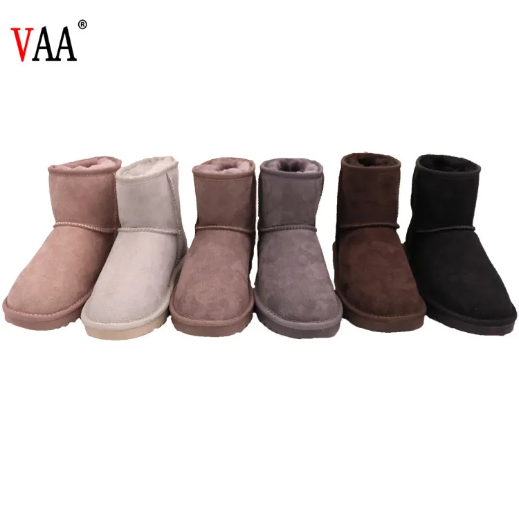 
5854 Double Face Ankle Length Australian Sheepskin Antiskid TPR Sole Winter Men Snow Boots Shoes Factory 