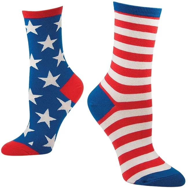 Bulk Wholesale Custom Design National Flag Dress Socks, China Factory Cotton American Flag Dress Socks