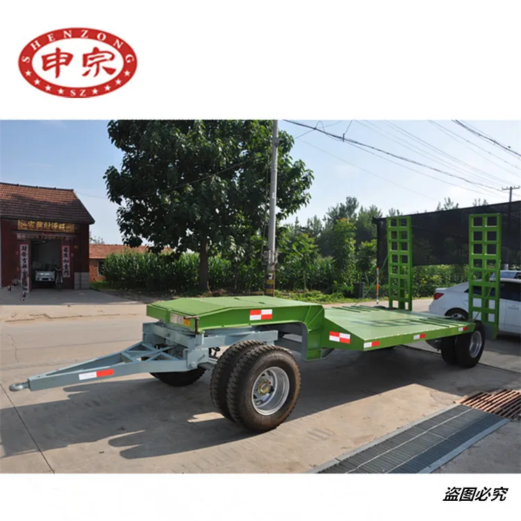 farm tractor transporter 7 ton flatbed excavator full trailer