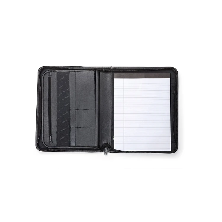 custom  A4 PU leather document file holder Conference file folder business portfolio