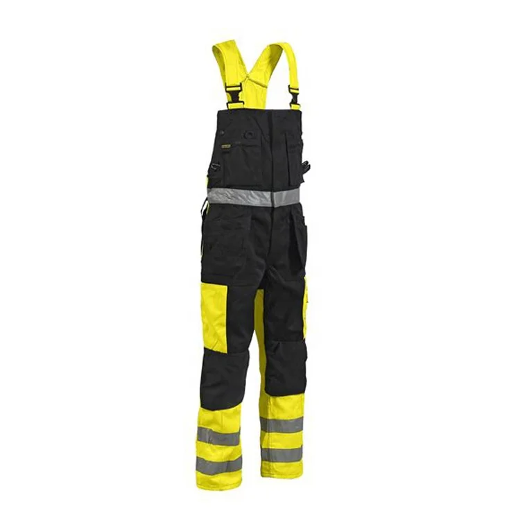 High quality overall workwear hi vis winter Safety Mens bib pants