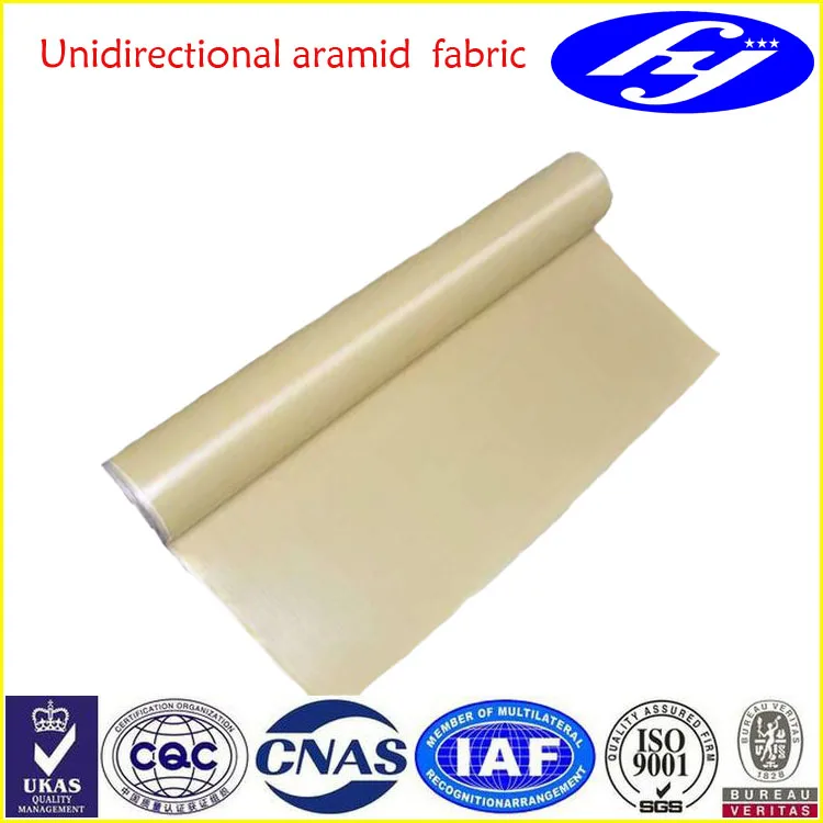 
195g/m2 ballistic unidirectional aramid fiber fabric/cloth/roll for military 