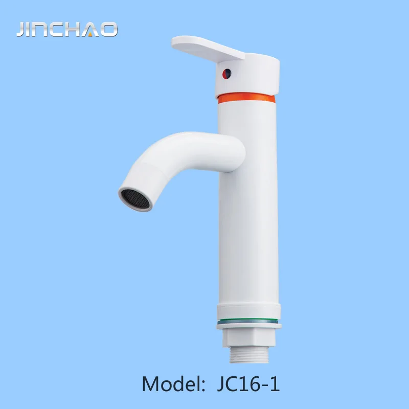 white color deck mounted POM plastic basin faucet